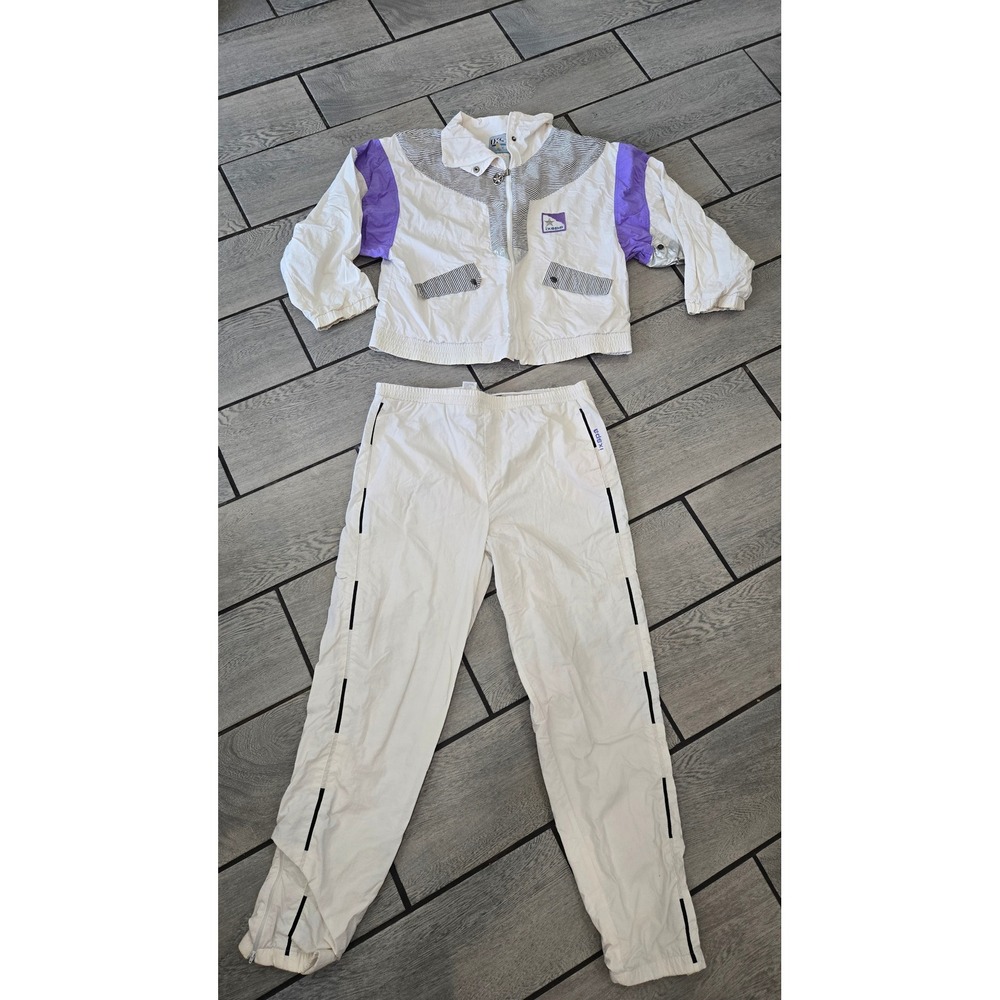 Vintage IXSPA Jamie Sadock Tracksuit Set  Purple Striped Nylon Windbreaker M